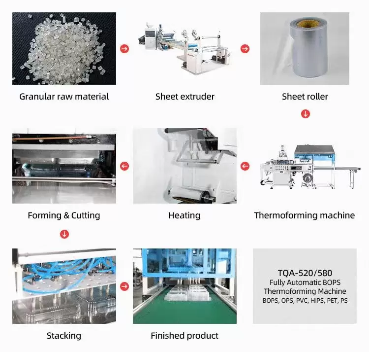 Processus de production de la machine de thermoformage de gobelets en plastique