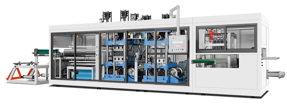 Machine de thermoformage de plateaux de fruits en plastique Machine de thermoformage de plateaux de fruits en plastique